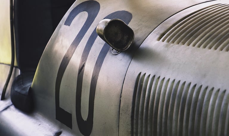 Typecast Alfin brakedrums - Mercedes Benz Formula race car close up