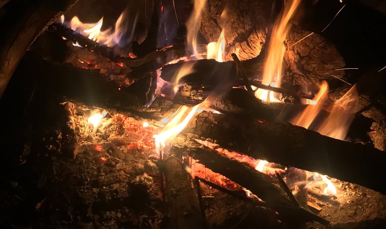 Camp fire photograph of fire Digital art