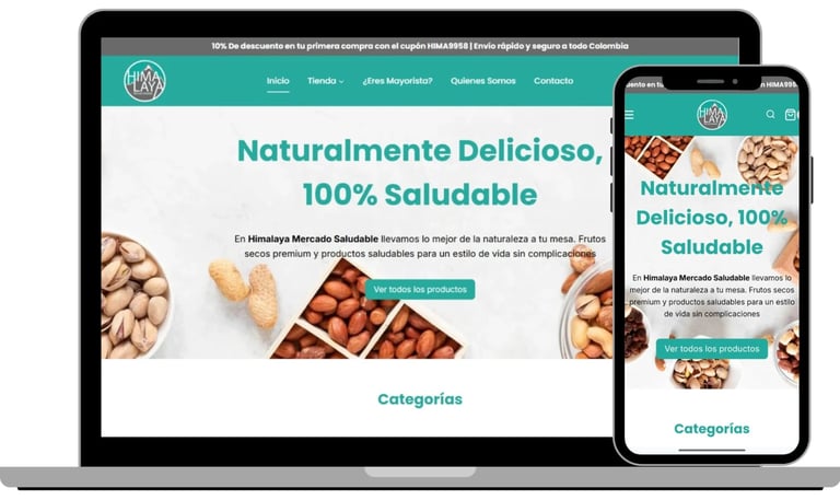 Tienda en línea de mercado saludable hecha por sodecompany