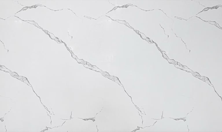 Modern white marble-effect panel with subtle gray veins for timeless interior wall décor.