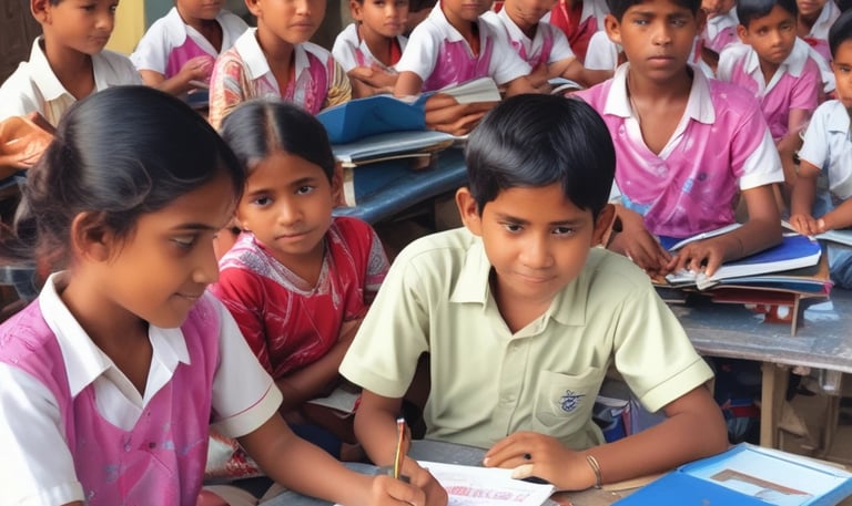 A health camp providing free medical check-ups to locals.
