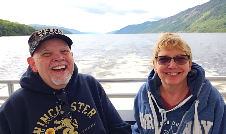 Lady and The Pirate enjoying Loch Ness in Scotland