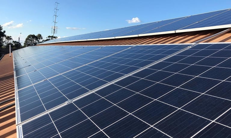 a beautiful roof with solar panels