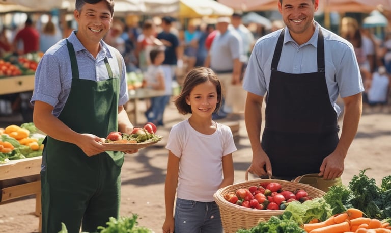 A vibrant marketplace showcasing various fresh vegetables.