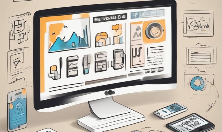 A graphic with text reading 'Exploring Opportunities for D2C Startups in the Post-COVID-19 World.' It features a target with an arrow, a computer monitor displaying an upward graph, a calendar, a rocket icon, and a clipboard with colorful sticky notes.