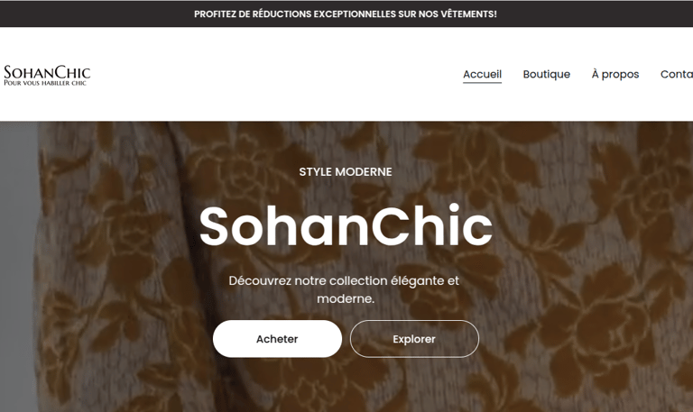site ecommerce de sohanchic