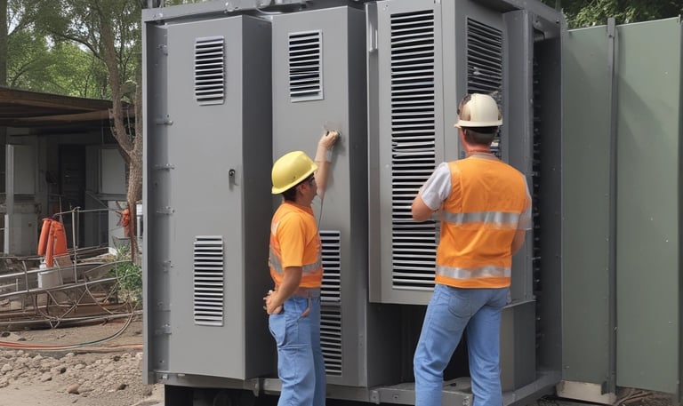 Electrician performing detailed electrical safety audit at an industrial site.