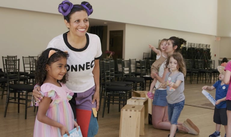 oopa and young girl at event