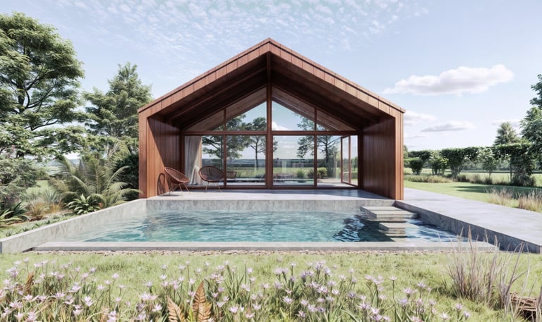 Casa comtemporánea y minimalista. techo a dos aguas. casa amplia-luminsa. Arquitectura con sentido.