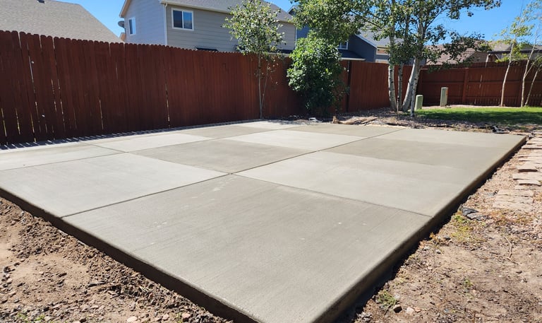 alternating or criss cross broom finished concrete patio