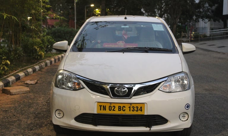 Toyota Etios Car Rental in Chennai – Reliable 3+1 Seater for Local and Outstation Travel