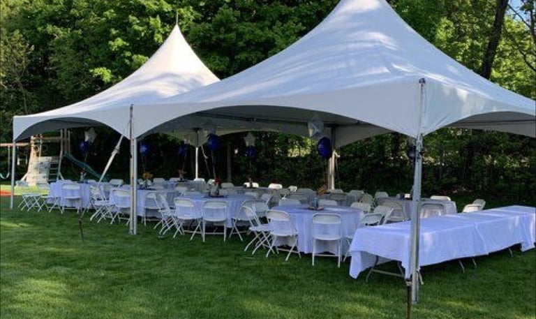20x20 tent on a patio in el paso 