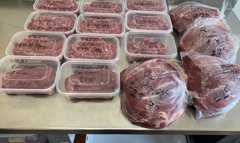 deer meat packaged