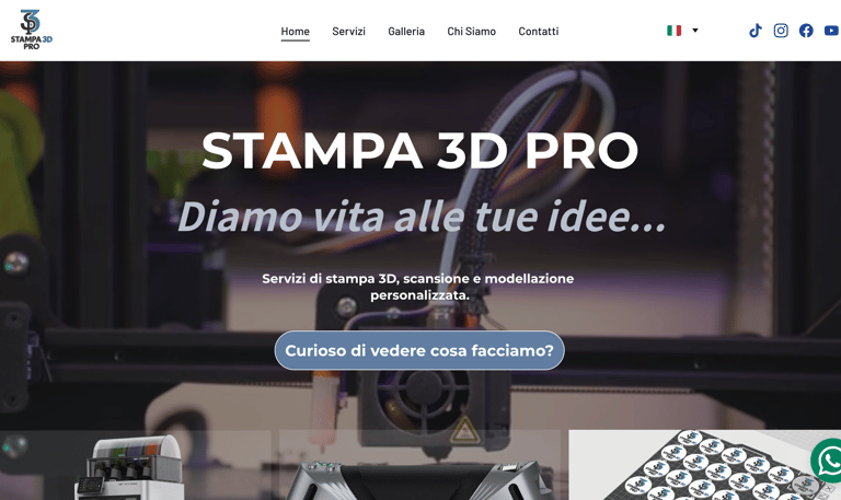Servizi di stampa 3D professionale, scansione e modellazione personalizzata