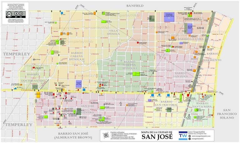 Mapa de San José Temperley
