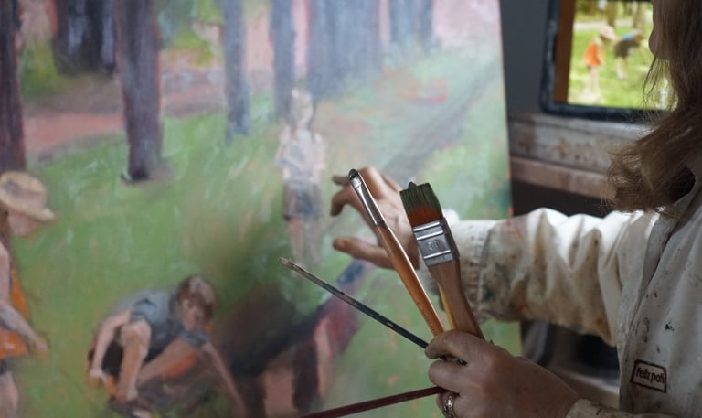 sybille ingold peintre dans son atelier de fontainebleau 2