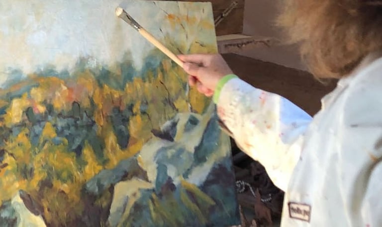 sybille ingold peintre dans son atelier de fontainebleau