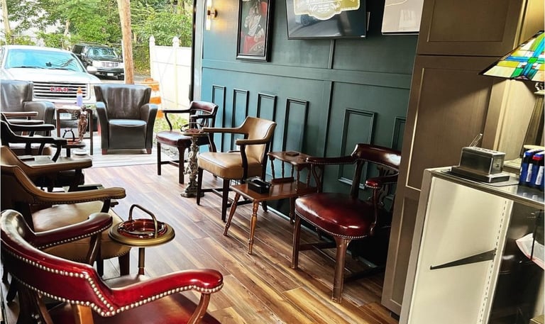 Internal view of our Cigar Haven mobile cigar lounge.