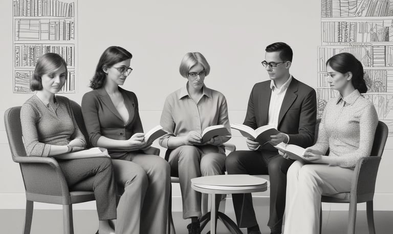 A group of diverse adults engaged in a learning workshop.