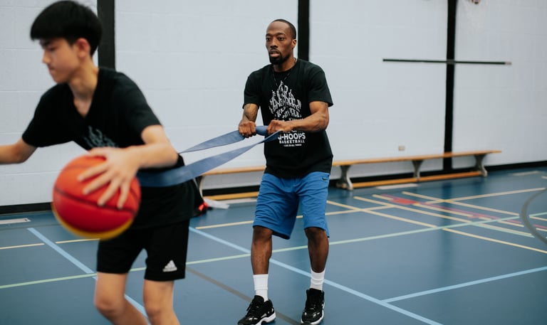 Coach Q training a player during a private lesson