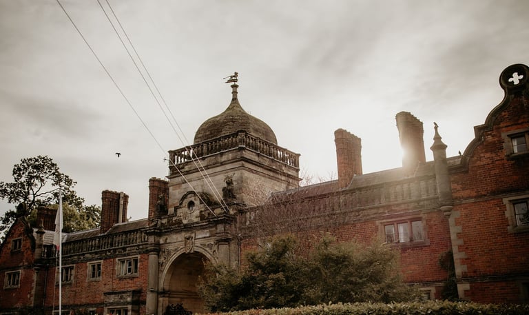a wedding venue with tower