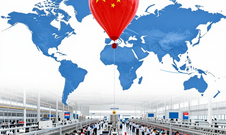 A world map highlighting key export markets with shipment routes from China.