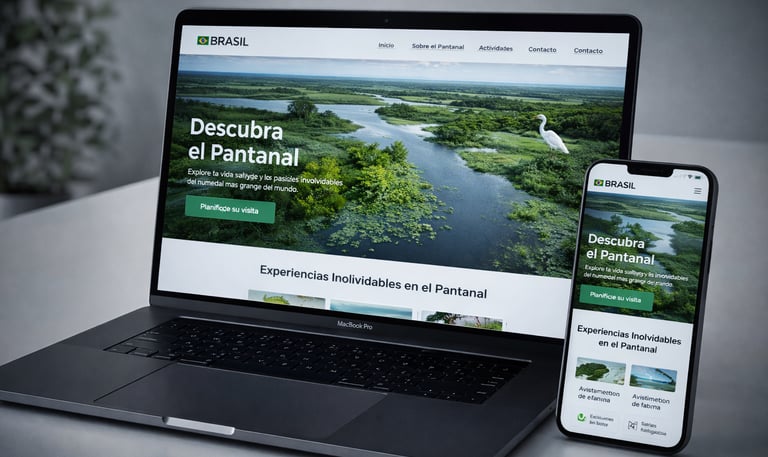 Tourism website design project Pantanal Brazil