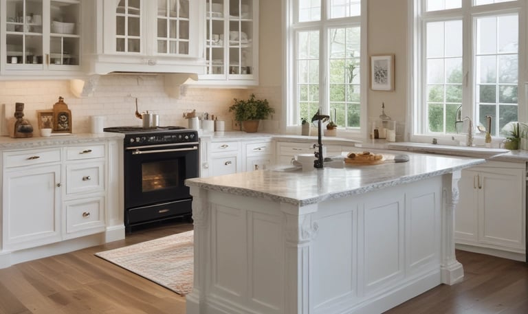 A bright, freshly cleaned living room with sunlight streaming through large windows.