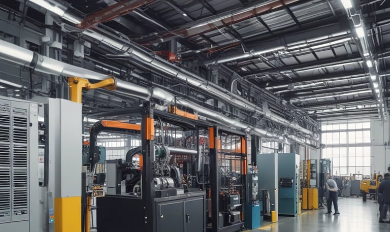 Close-up of a PLC control panel with illuminated buttons and digital displays in an industrial setting.