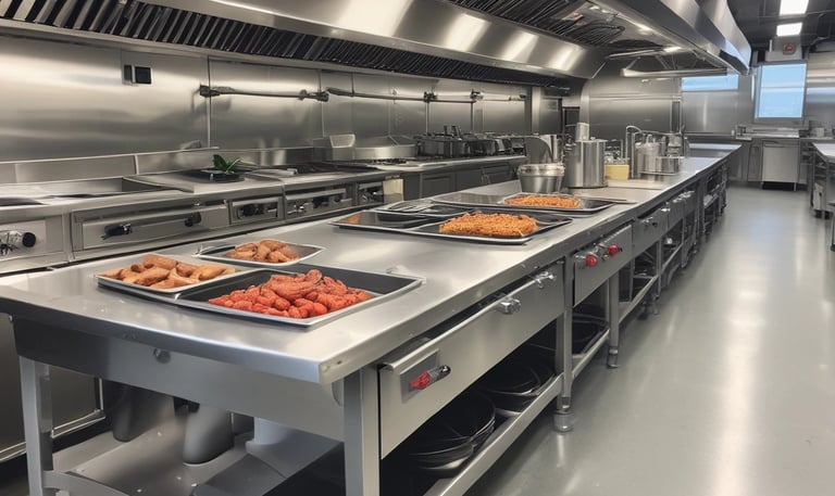 Two window cleaners are suspended by ropes, working on cleaning the glass windows of a tall building. Each cleaner is equipped with tools and a bucket, skillfully moving along the facade with safety harnesses. The building features reflective blue-tinted glass panels, creating a striking geometric pattern.
