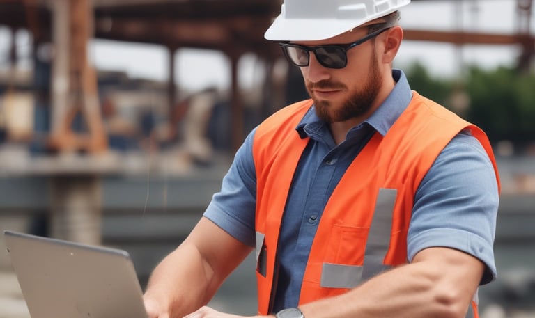 Wide shot of a rugged marine pier featuring bc grates products, with waves crashing gently nearby under a cloudy sky