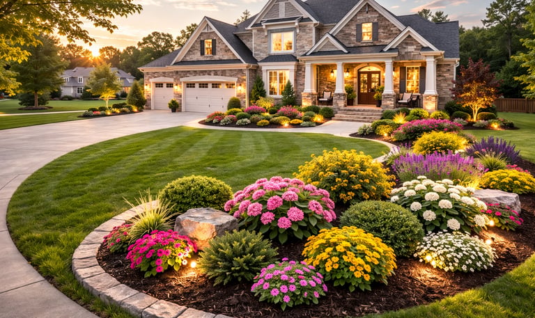 High-end residential landscape transformation in the Triangle area of North Carolina.
