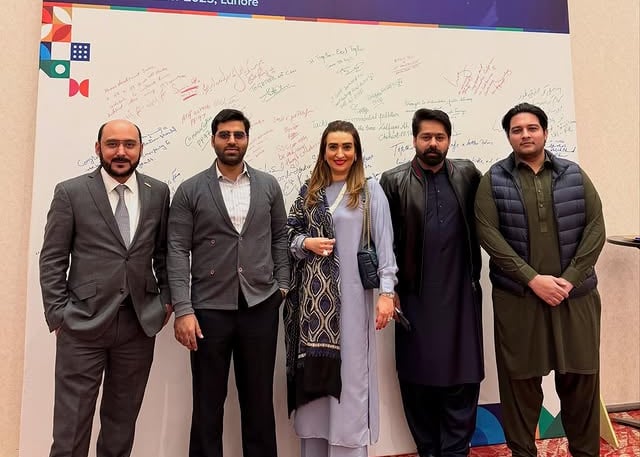 Saqib Khan Chadhar with his fellows at Punjab ParliementariansSGD's conference