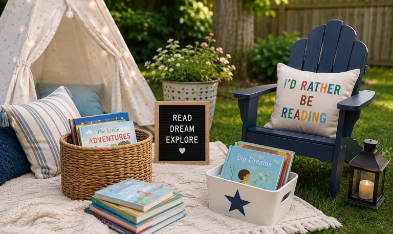 A cozy reading spot in the backyard.