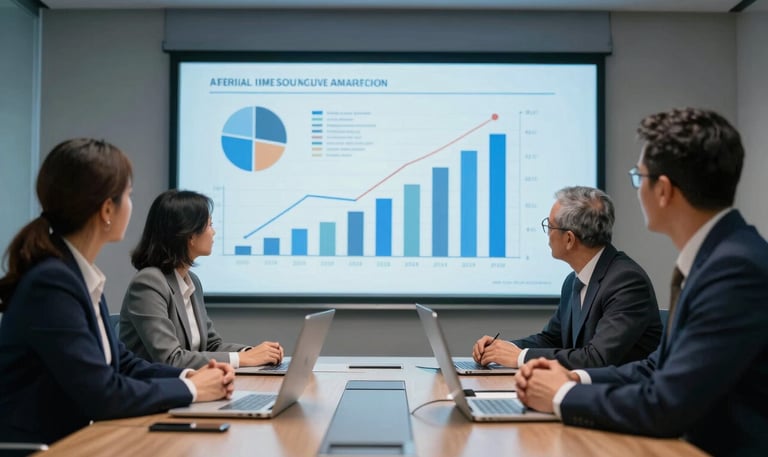 Equipo directivo SISMA en sala de reuniones corporativa