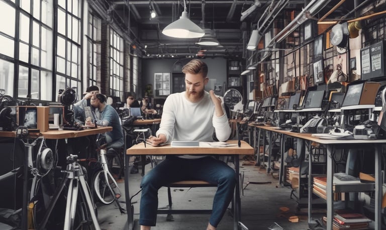 Soft white and blue glowing abstract shapes representing flowing digital content streams.