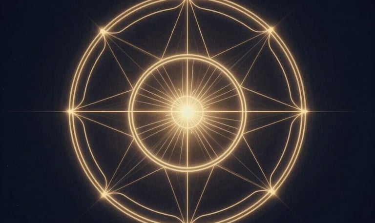 A dark, elegant celestial chart with subtle gold lines tracing astrological symbols.