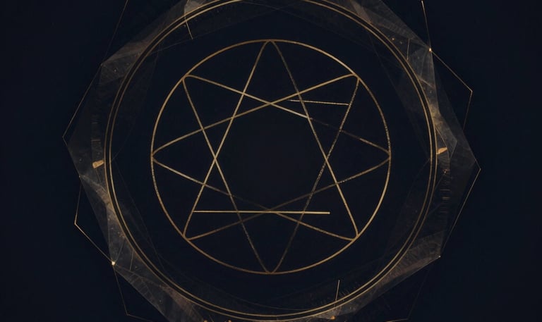 A dark, elegant celestial chart with subtle gold lines tracing astrological symbols.