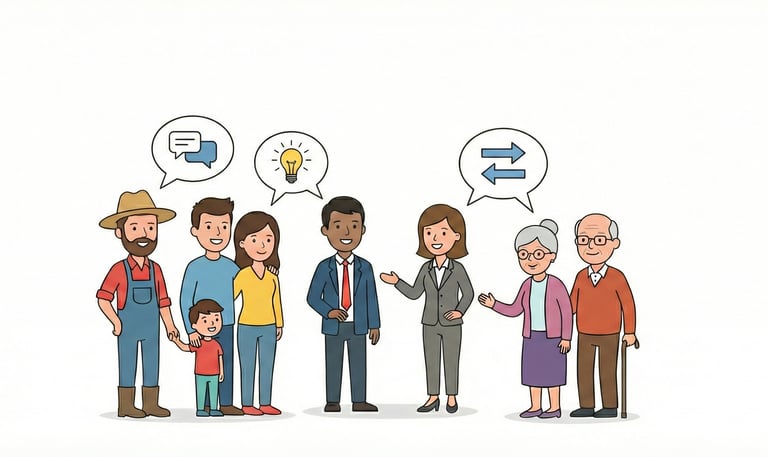 Des habitants et élus de Chasné qui discutent entre eux