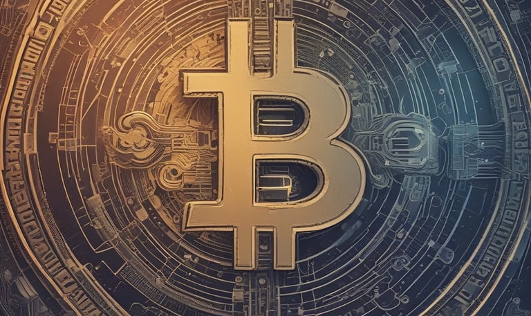 Close-up of Greg writing notes beside a laptop displaying Bitcoin charts.