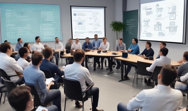 A digital rendering of an electronic circuit board, with a central black chip featuring the text 'CHAT GPT' and 'Open AI' in gradient colors. The background consists of a pattern of interconnected triangular plates, illuminated with a blue and purple glow, adding a futuristic feel.