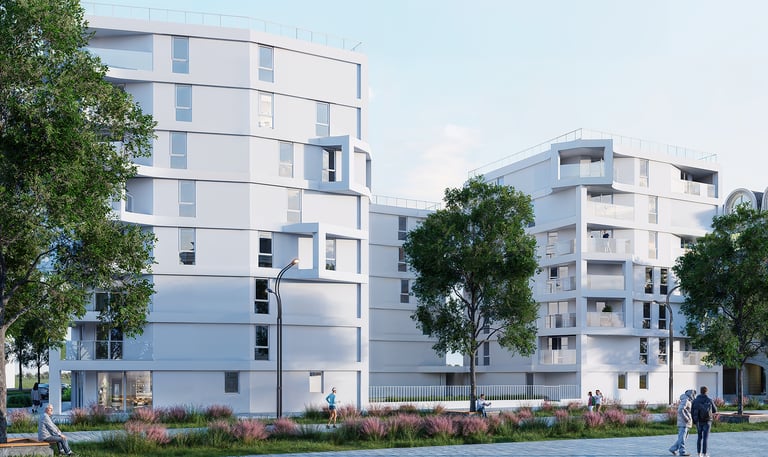 Rendu 3D ultra réaliste d’un projet résidentiel moderne – BenRaff Studio