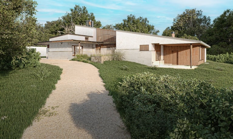 	Rendu 3D ultra réaliste d’une maison contemporaine avec jardin – BenRaff Studio