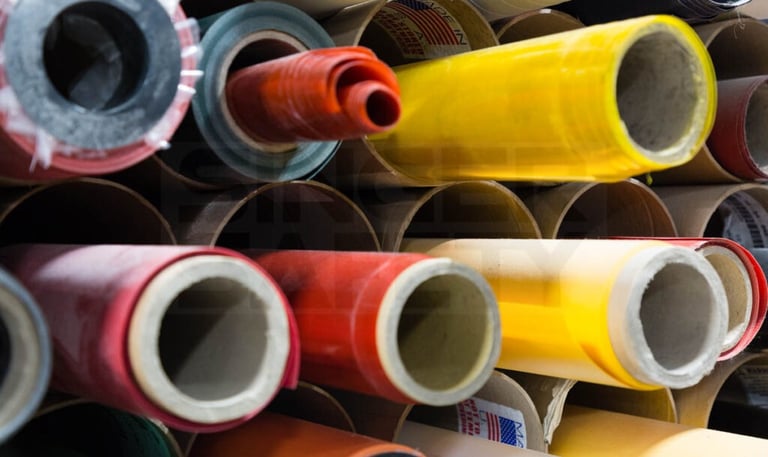 various colours of welding curtain material in 50m rolls