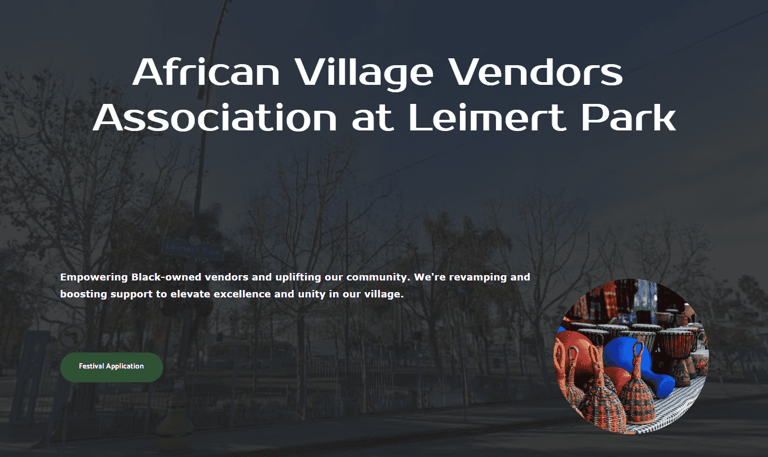 Creations and Solutons: African Village Vendors Association at Leimert Park website picture