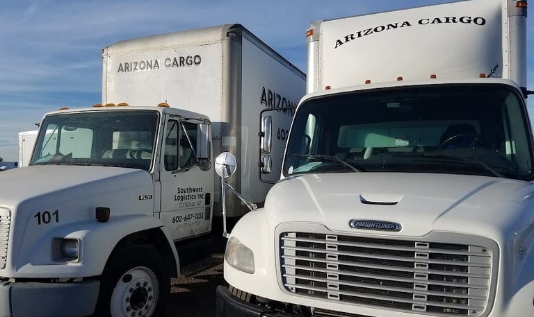 Local Arizona CDL dock cube box trucks, serving Phx, Scottsdale, Mesa, Tempe, Gilbert, Glendale