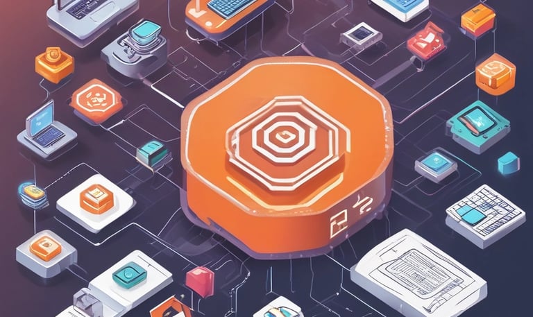 A man stands at a whiteboard in a modern office setting. The whiteboard displays a website wireframe sketch with some notes. The man is wearing a white t-shirt and is holding a marker. In front of him, on a wooden table, there is a laptop with various stickers, a smartphone, and an electronic device. The office features large windows and sleek lighting fixtures.