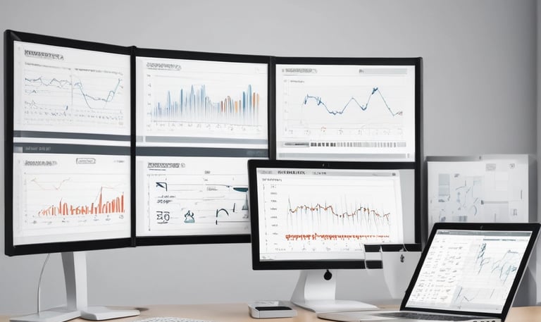 A spacious warehouse aisle with shelves stacked high with pallets wrapped in clear plastic. Boxes of various sizes are stored on orange metal racks, and a man is standing at the back wall near a stack of boxes. A small forklift labeled Toyota is positioned nearby.