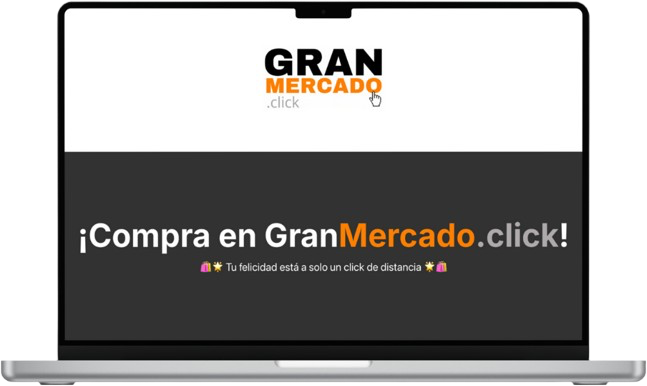 a laptop with a gran mercado click