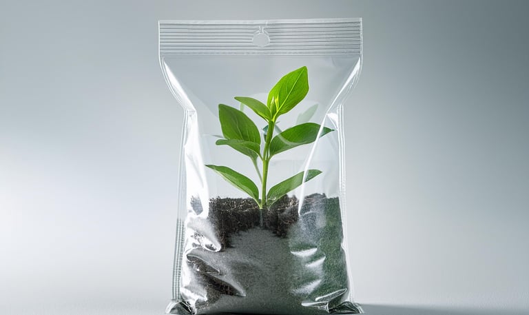 a bag of plant life in a bag